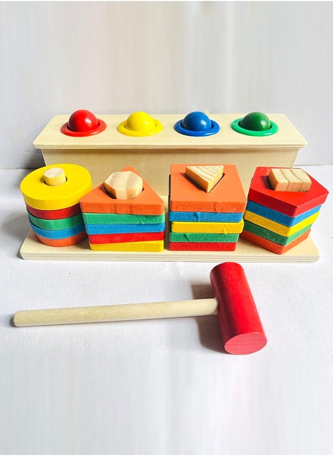 BAYBEE Baybee 2 in 1 Hammering - Pounding Toys Geometric Shapes Stacking and Sorting Toys - Pre School Learning - Educational Toys for Children/Kids 2 3 4 5 Years and Up  - Image 4