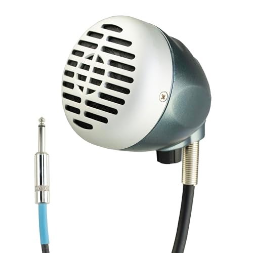 Superlux D112C Omnidirectional Dynamic Microphone HiZ Vocal Mic for BluesHarmonica Volume Control 63mm Connector 6m Cable Plug into Guitar Amps Live Performance Vintage Bullet Mic Design