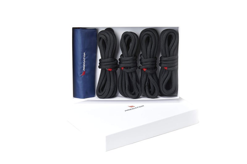 Predator NZ HiPerformance Dock Lines Bag Set 38 x 15 Double Braided Nylon Dock Line with 12 Inch Eyelet Dock Lines for Boats Ropes for Boats Black