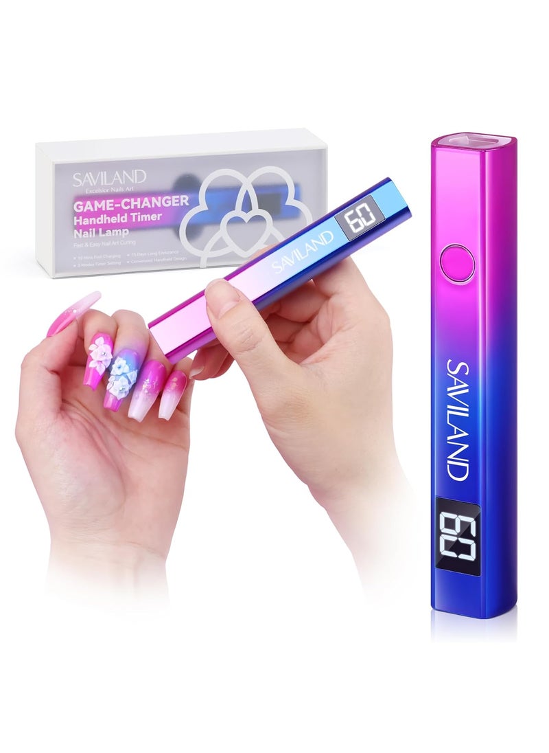 Saviland - SAVILAND U V Light for Nails – Handheld U V Lamp for Gel Nails LED Nail Lamp Portable Mini Nail Dryer for Curing Gel Polish Nail Glue Gel USB Nail Art for Home DIY Manicure (12W) - Image 1