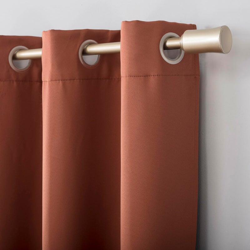 Sun Zero Easton Energy Saving Blackout Grommet Curtain Panel, 40" x 95", Terracotta Orange - Image 2