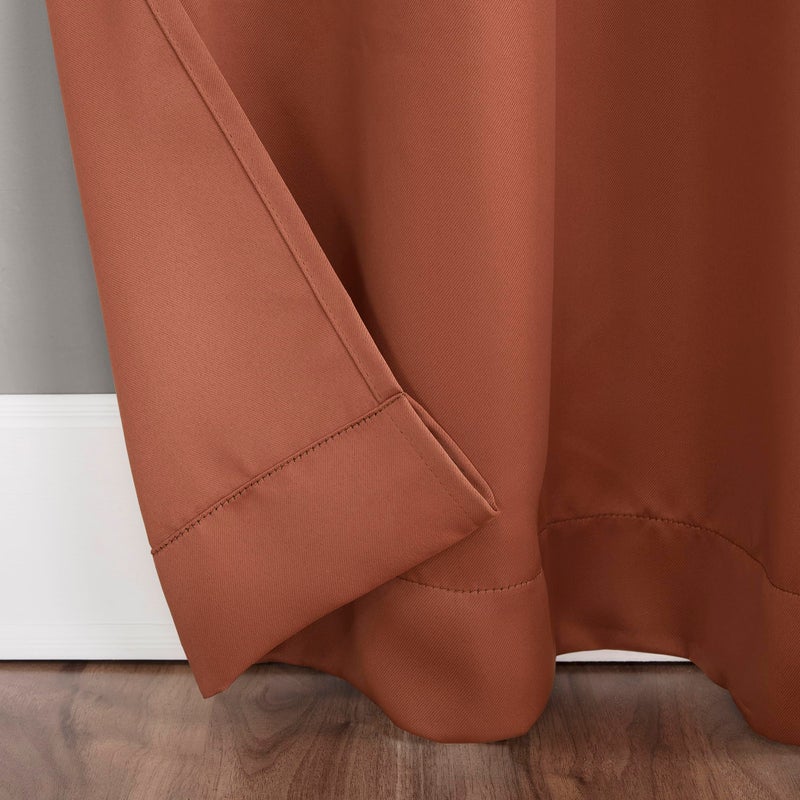 Sun Zero Easton Energy Saving Blackout Grommet Curtain Panel, 40" x 95", Terracotta Orange - Image 4