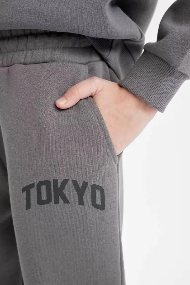DeFacto Boy Printed Elastic Waist Leg Pocket Jogger School Sweatpants D1647A824AU