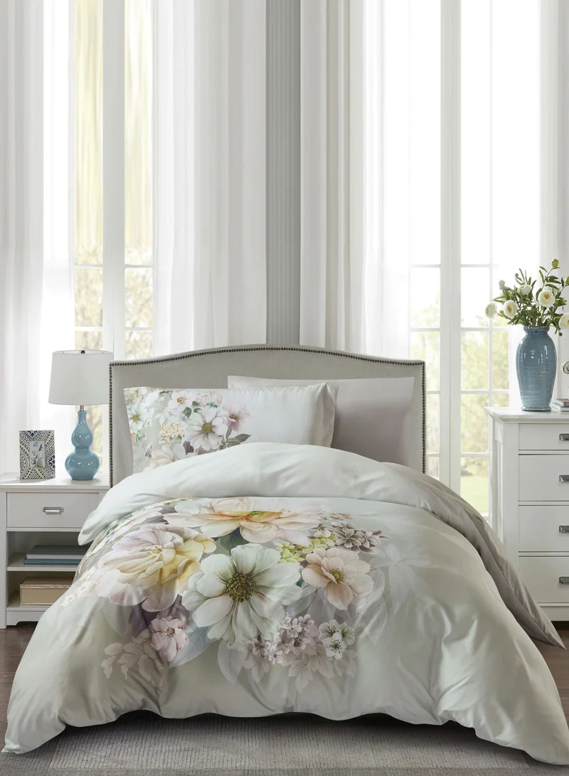 Donetella Digital Print Duvet cover Set,Queen Size 200x230 cm - 4-Pcs Bed Set, ,Emirate Collection, Microfiber - 1 Duvet Cover, 1 Fitted Sheet, 1 Pillow Shams, 1 Pillowcases (Filler Not Include)