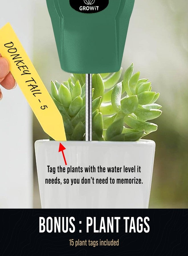Craft911 GROWIT Soil Water Monitor for Plants - Soil Moisture Meter | Hydrometer for Plants | Plant Moisture Meter Houseplants | Water Tester for Plants | Farming Indoor and Outdoor Plants- Hunter Green - Image 4