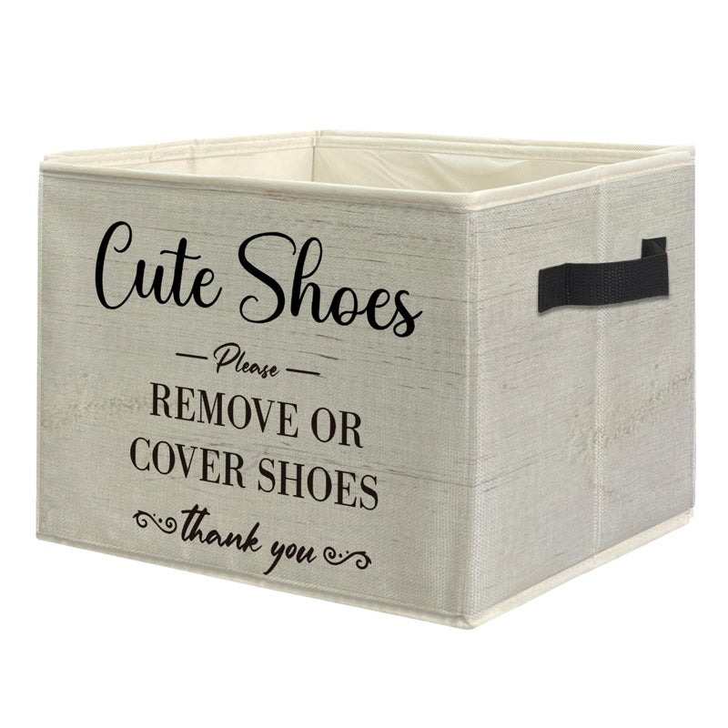 uinwk Shoe Cover Storage Bins Indoor Shoe Cover Reusable Collapsible Storage Box Real Estate Agent Supplies Disposable Shoe Cover Dispenser Box for Open House Foldable Storage Bin - Image 2