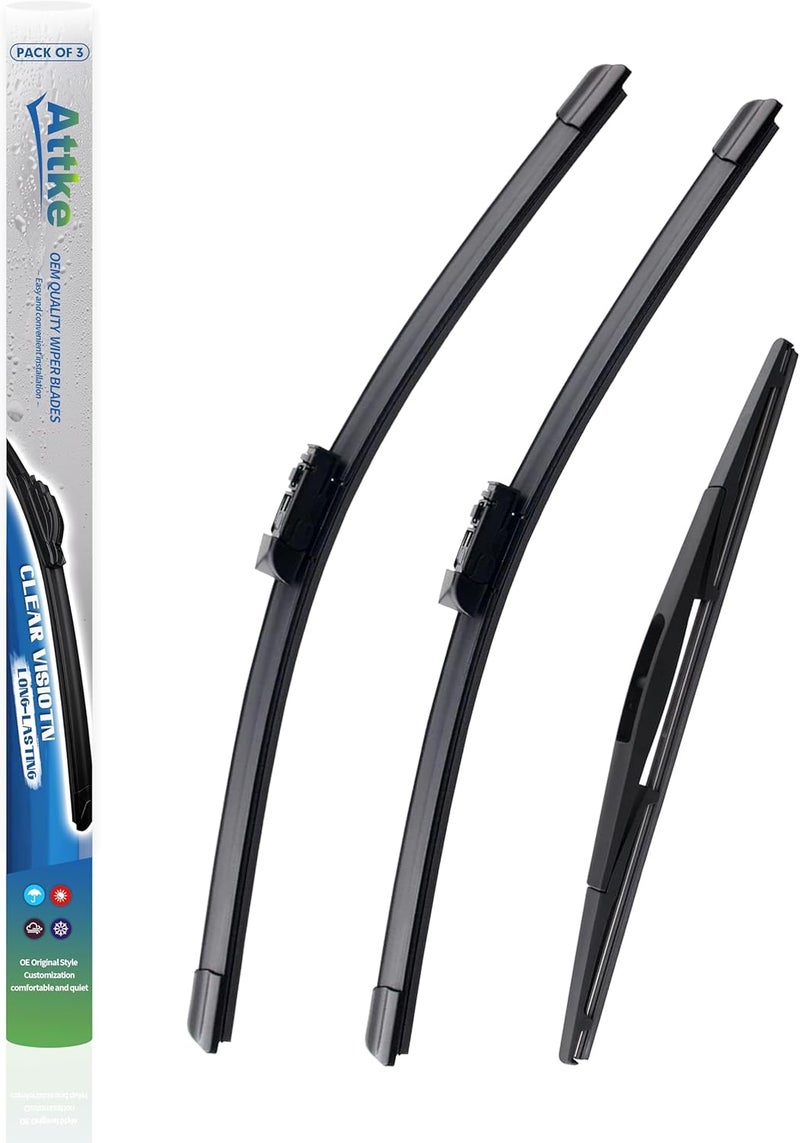 ATTKE OEM All Weather Wiper Blades, 26" + 18" Front Wiper and 16" Rear Wiper Blades for Subaru Outback 2020-2025, OE Genuine Style (Pack of 3) - Image 1