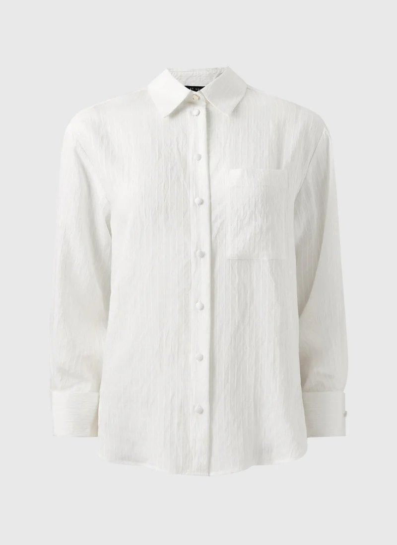 ماتلان Et Vous White Textured Shirt