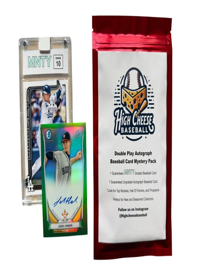 High Cheese Baseball Double Play Mystery Pack with Graded MNTY Card, Ungraded Autograph Baseball Card - Image 1