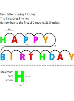 Brain Giggles Brain Giggles LED Happy Birthday 13 String Lights for Indoor Birthday Party Decorations  - Image 2