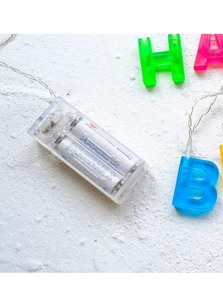 Brain Giggles LED Happy Birthday 13 String Lights for Indoor Birthday Party Decorations