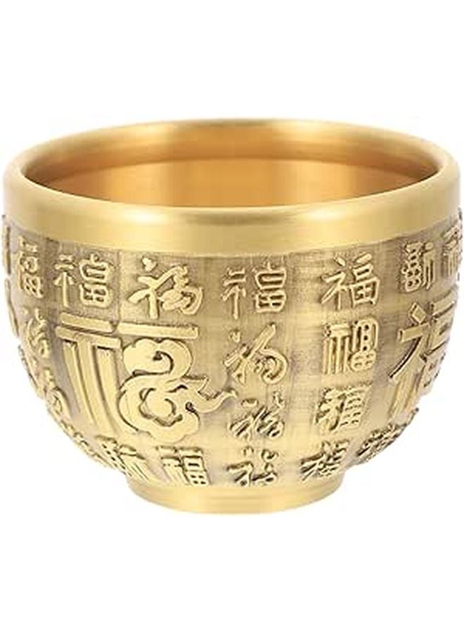 Brass Bowl Treasure Basin Retro Decor Table Centerpiece For Living Room - Image 1