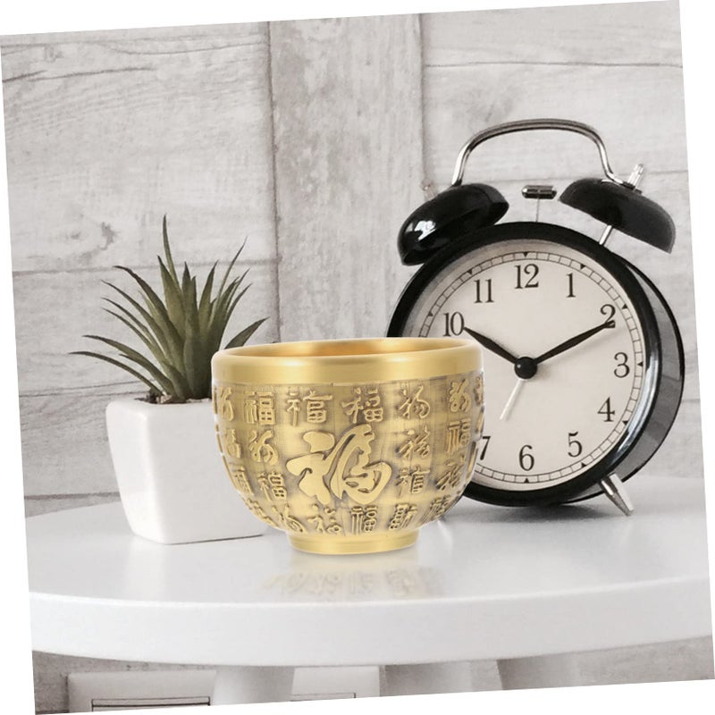 Brass Bowl Treasure Basin Retro Decor Table Centerpiece For Living Room - Image 5