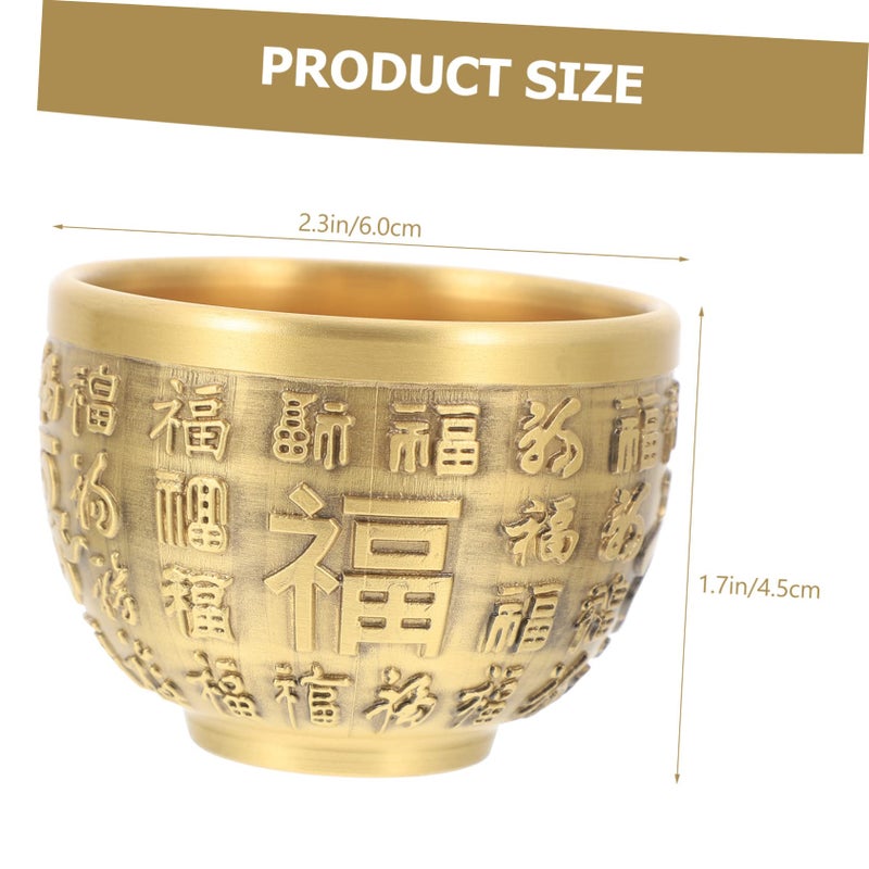 Brass Bowl Treasure Basin Retro Decor Table Centerpiece For Living Room - Image 3