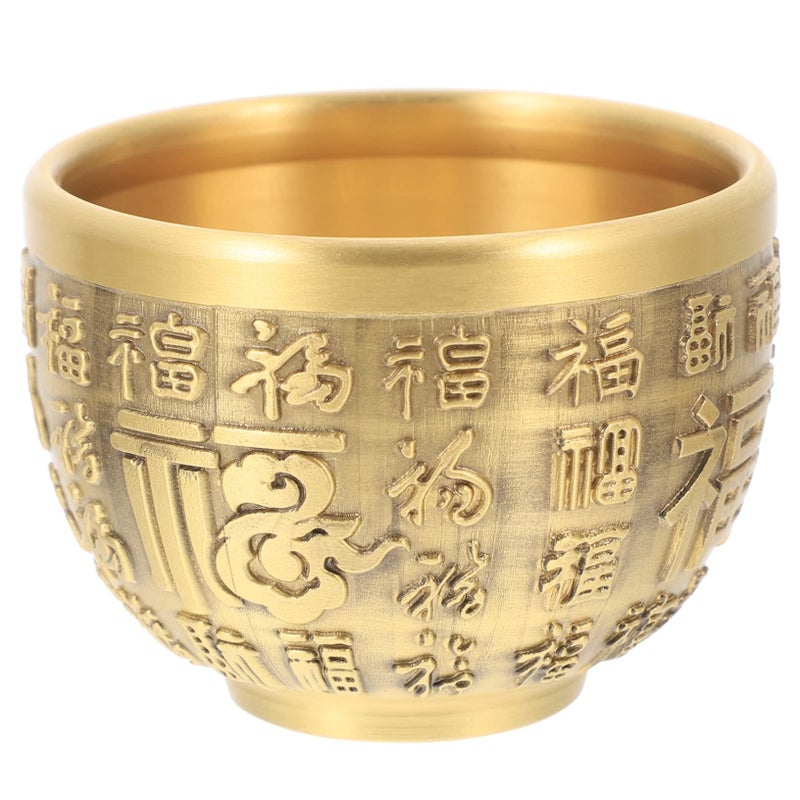 Brass Bowl Treasure Basin Retro Decor Table Centerpiece For Living Room - Image 2