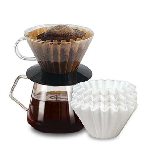 Bake Choice 2-5 Cup Coffee Filters,100 Count Disposable Basket Coffee Filter Paper, Compatible with Kalita Wave Pour Over Coffee Dripper 185 Series, For 2-5 People - Image 1