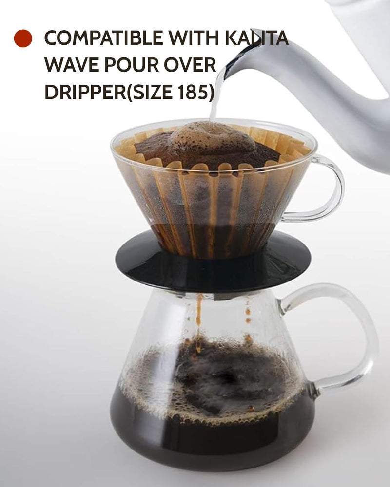 Bake Choice 2-5 Cup Coffee Filters,100 Count Disposable Basket Coffee Filter Paper, Compatible with Kalita Wave Pour Over Coffee Dripper 185 Series, For 2-5 People - Image 4