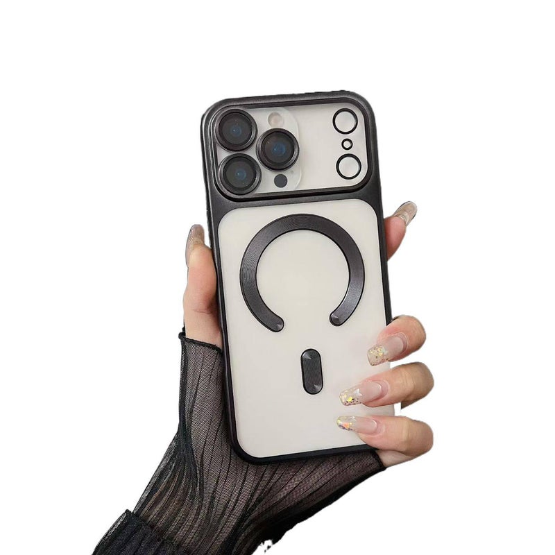 MS غطاء واقي بTPU لـ iPhone 17 / 17 Air / 17 Pro / 17 Pro Max مع حماية من السقوط ومقاوم لبصمات الأصابع مع مقاوم للصدمات مع مغناطيس قوي مع طلاء كهربائي غير لامع باللون أسود مغناطيسي م. - Image 1