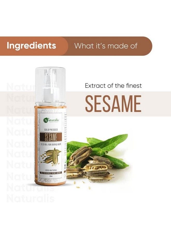 Naturalis Essence Of Nature Cold Pressed Sesame Seed Carrier Oil For Hair Body Skin Care Massage 200 Ml  - Image 5