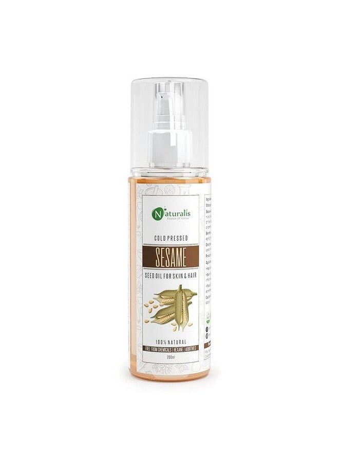 Naturalis Essence Of Nature Cold Pressed Sesame Seed Carrier Oil For Hair Body Skin Care Massage 200 Ml  - Image 1