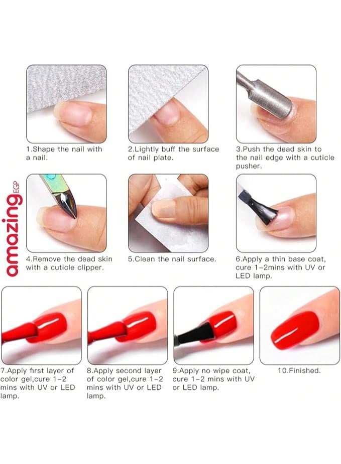amazing.EGP Long-lasting gel nail polish that provides a glossy finish without the need for paste. Suitable for nail art and decorative purposes. Amazing IGB nail polish for women and girls, 12ml, Heartbeats-C104 - Image 2