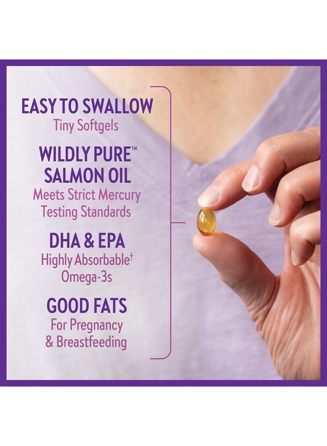 Wholemega for Moms Fish Oil Supplement - Prenatal DHA with Omega-3 + Vitamin D3 for Prenatal & Postnatal Support - 90 ct, 500mg Softgels