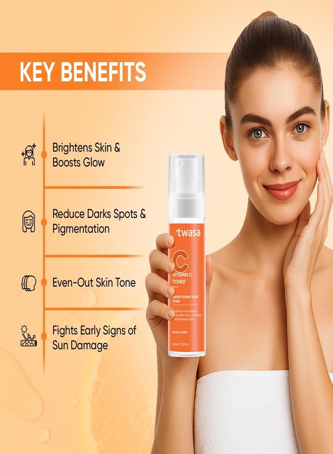 Twasa Vitamin C Face Toner for Glowing Skin, Pore Tightening & Hydration With Aloe Vera & Orange Peel | Alcohol-Free Toner for Men & Women | Suitable for Oily, Acne-Prone & Combination Skin | 100ml - Image 4
