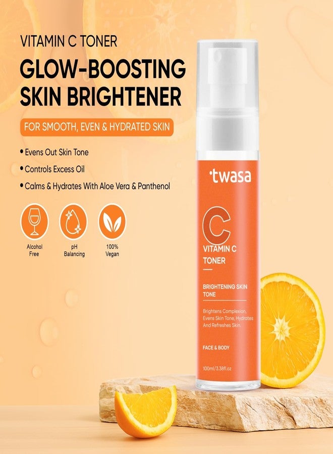 Twasa Vitamin C Face Toner for Glowing Skin, Pore Tightening & Hydration With Aloe Vera & Orange Peel | Alcohol-Free Toner for Men & Women | Suitable for Oily, Acne-Prone & Combination Skin | 100ml - Image 2