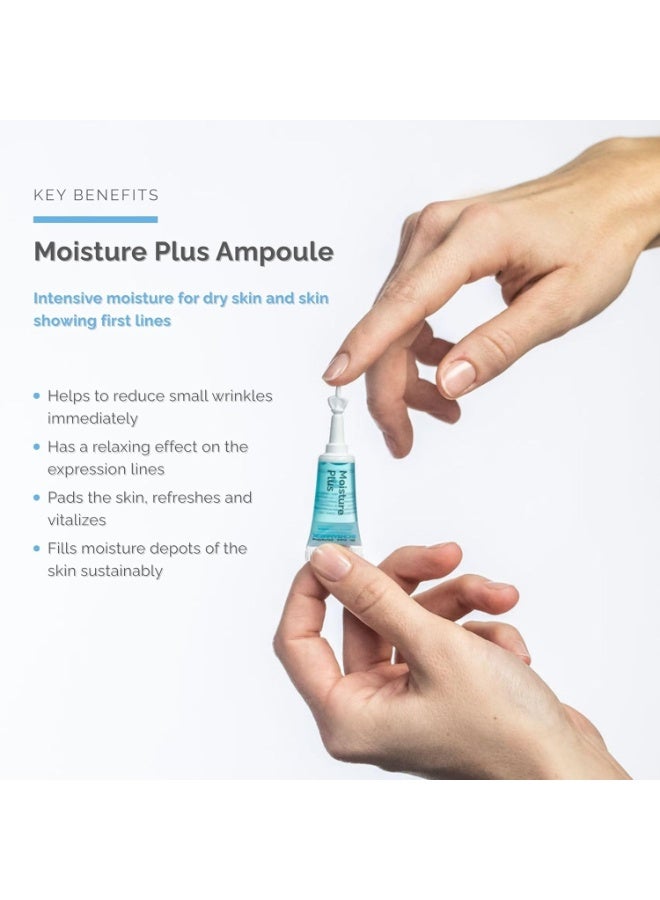 Schrammek Moisture Plus Ampoules (7 x 0.07 fl oz) – Intense Hydration for Dry & Dehydrated Skin – With Hyaluronic Acid & Paracress Extract – Smooths Fine Lines – Firms & Refreshes – Dr. Schrammek - Image 3