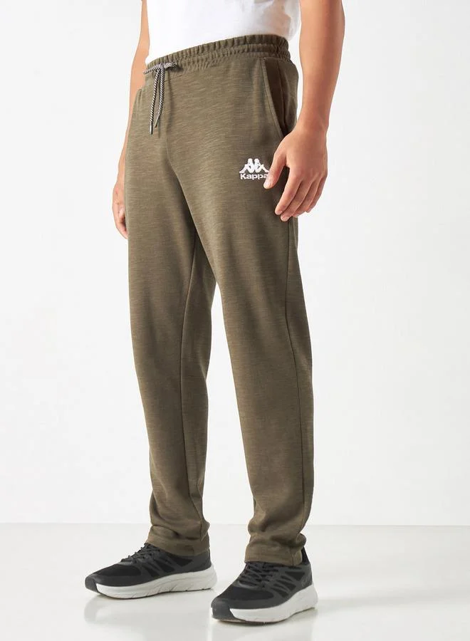 Kappa Logo Detail Track Pants with Drawstring Closure