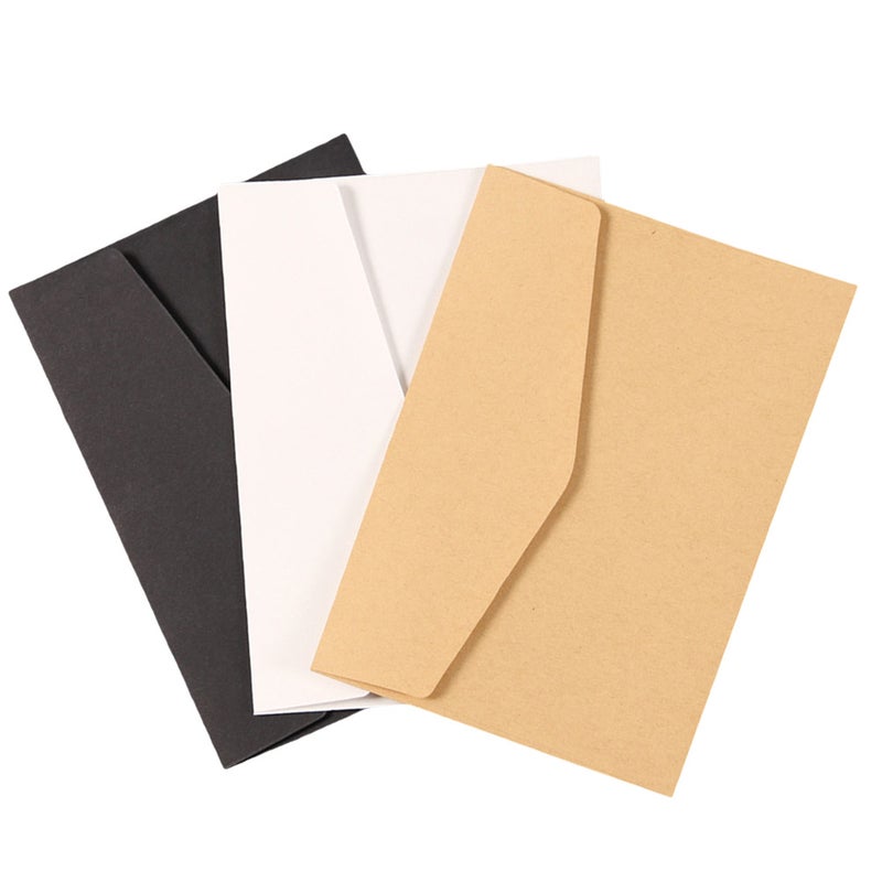 24pcs Kraft Paper European Style Vintage Business Envelope Postcard Envelopes (Black, White and Beige Color) - Image 5