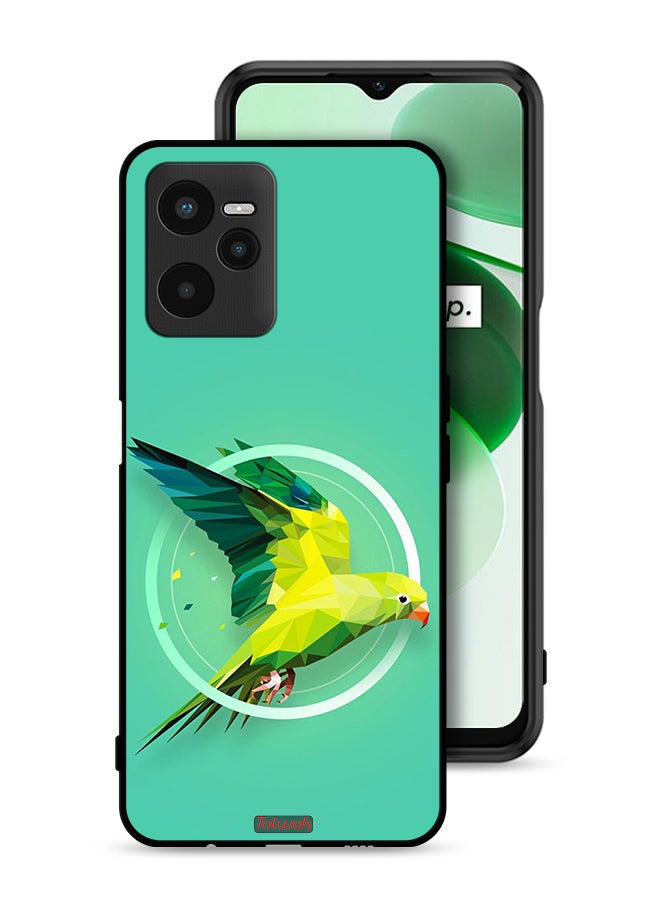 Tolwak Realme C35 Protective Case Cover Parrot Abstract Art - Image 1