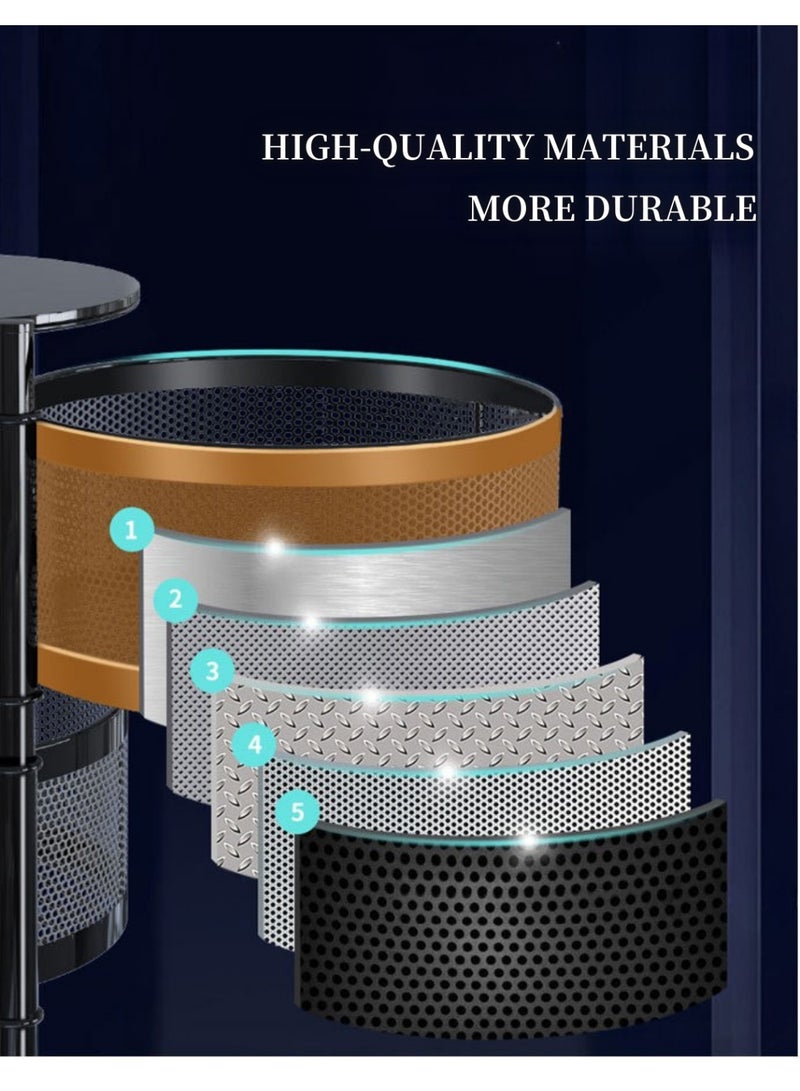 رف تخزين دوار بخمس طبقات، دائري، مصنوع من الفولاذ الكربوني، يدور 360 درجة، مزود بـ 4 بكرات عالمية، يُستخدم لتنظيم وتخزين الفواكه والخضروات والوجبات الخفيفة (Bc-5 tier-R) - Image 3