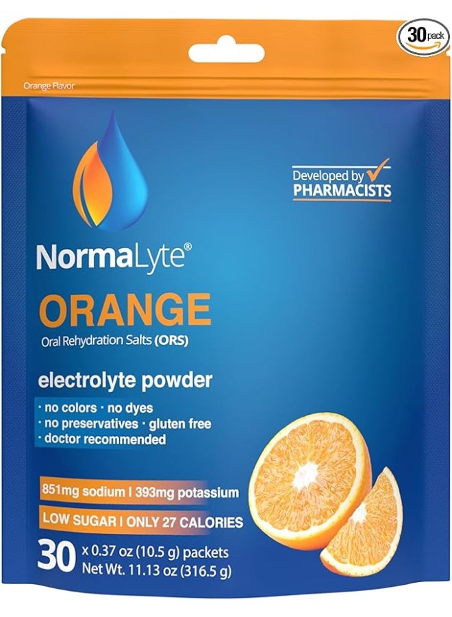 NormaLyte Orange - FSA Eligible Electrolyte Powder Packets | Clinically Studied Electrolyte Drink Mix - Image 1