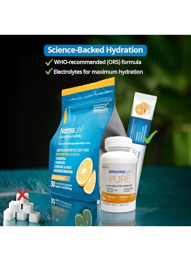 NormaLyte Orange - FSA Eligible Electrolyte Powder Packets | Clinically Studied Electrolyte Drink Mix - Image 2