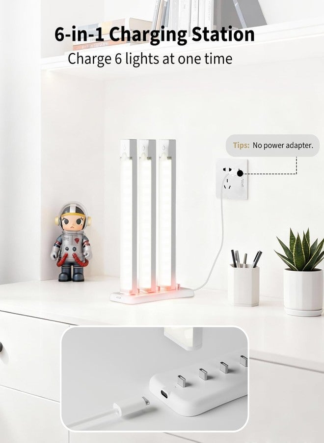 Rihvy USB Under Cabinet Lighting Charging Station with 6 Type-c Charging Ports, Portable Motion Sensor Light Indoor Multi-Light Storage & Charging Base - Image 3