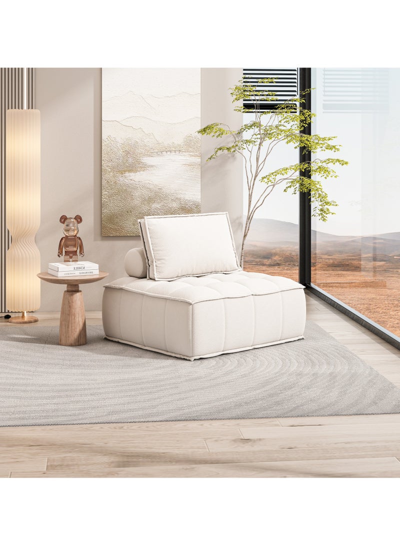 Castlery Bedroom Single Floor Sofa- for Small Apartments with Detachable Backrest & High-Density Foam, Skin-friendly and Breathable for Living Room and Bedroom Furniture - Image 1