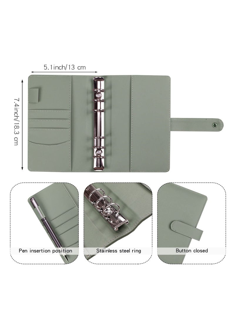 Homeosoobone - A6 Budget Binder with 12 Clear Envelope Organizing Zippered Storage Pockets, PU Leather Notebook Binder for Financial Management and Students - Image 1