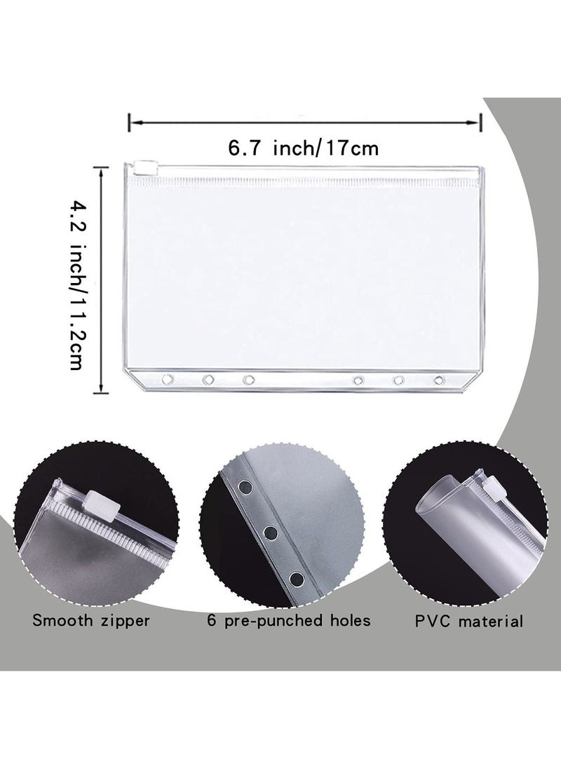 Homeosoobone - A6 Budget Binder with 12 Clear Envelope Organizing Zippered Storage Pockets, PU Leather Notebook Binder for Financial Management and Students - Image 1