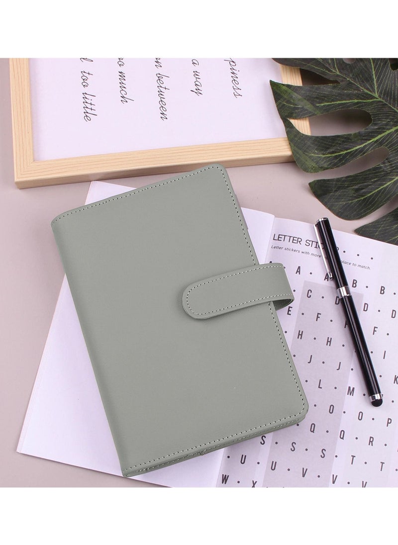 Homeosoobone - A6 Budget Binder with 12 Clear Envelope Organizing Zippered Storage Pockets, PU Leather Notebook Binder for Financial Management and Students - Image 1