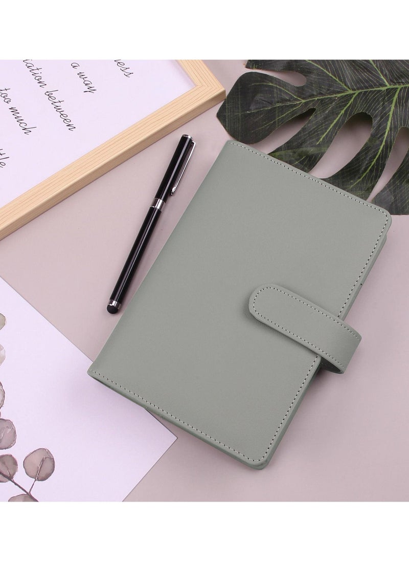 Homeosoobone - A6 Budget Binder with 12 Clear Envelope Organizing Zippered Storage Pockets, PU Leather Notebook Binder for Financial Management and Students - Image 1