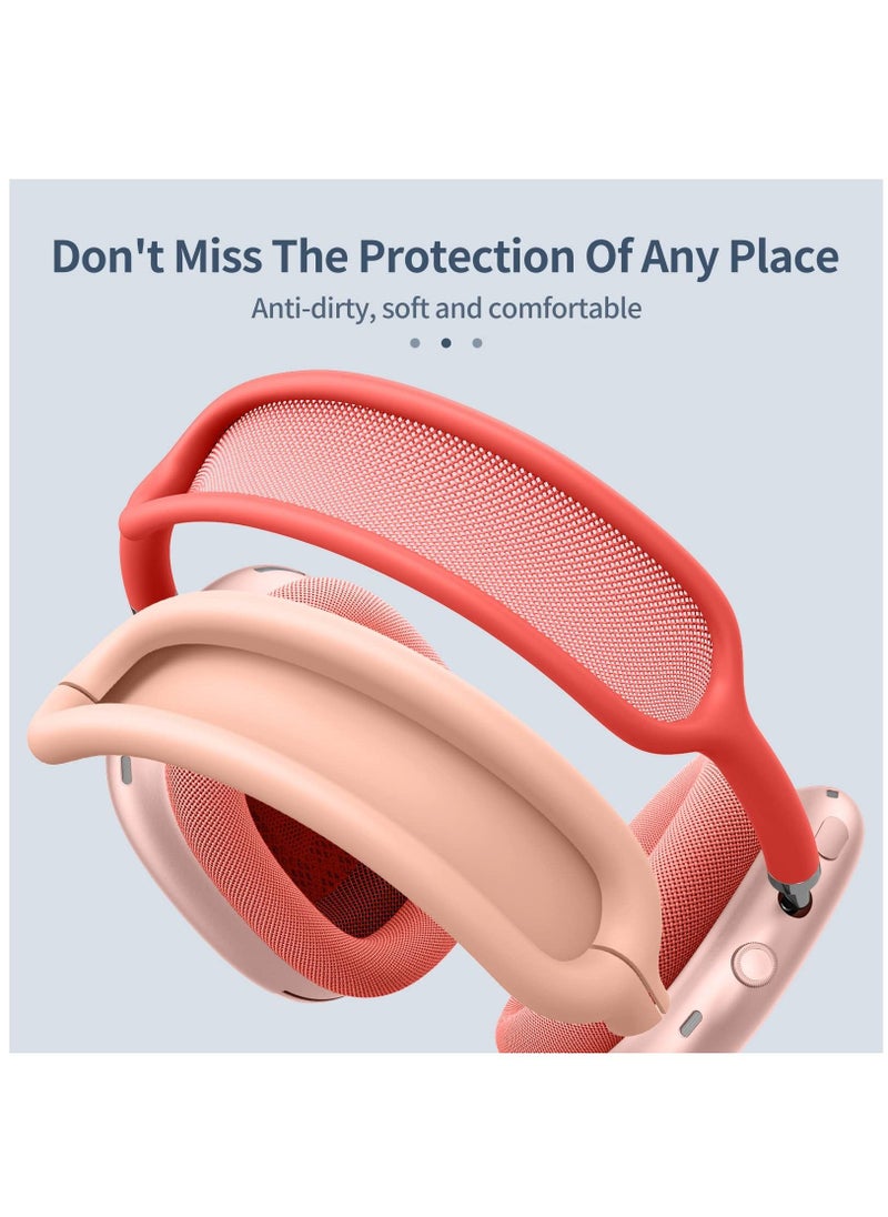 Generic - Silicone Case Cover for AirPods Max Headphones Anti-Scratch Ear Cups Cover and Headband Cover for AirPods Max Accessories Skin Protector for AirPods Max (Pink) - Image 1