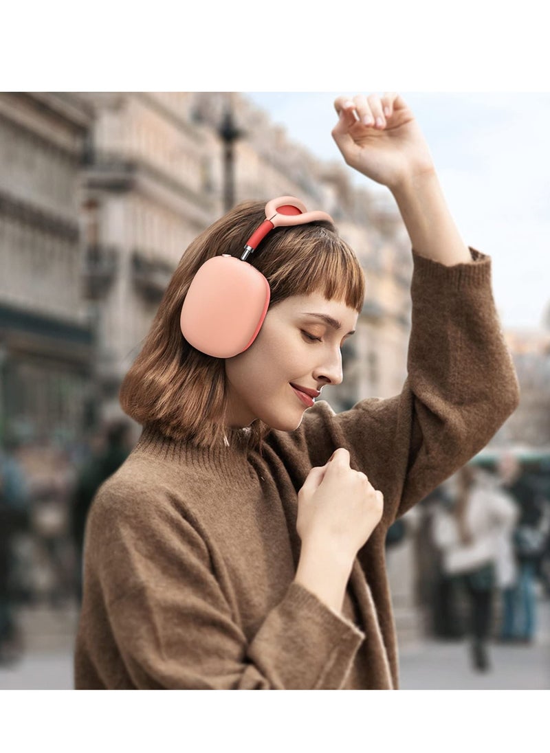 Generic - Silicone Case Cover for AirPods Max Headphones Anti-Scratch Ear Cups Cover and Headband Cover for AirPods Max Accessories Skin Protector for AirPods Max (Pink) - Image 1