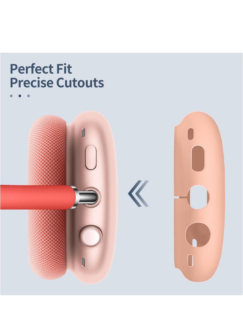Generic - Silicone Case Cover for AirPods Max Headphones Anti-Scratch Ear Cups Cover and Headband Cover for AirPods Max Accessories Skin Protector for AirPods Max (Pink) - Image 1