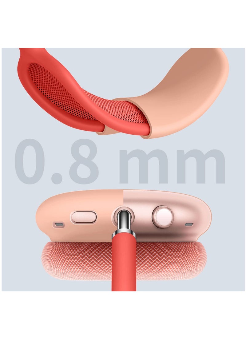 Generic - Silicone Case Cover for AirPods Max Headphones Anti-Scratch Ear Cups Cover and Headband Cover for AirPods Max Accessories Skin Protector for AirPods Max (Pink) - Image 1