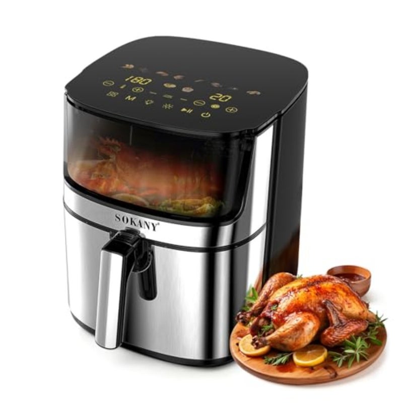 Kitchen use, stainless steel body, black color, rapid air technology for up to 80 less fat cooking - Image 1