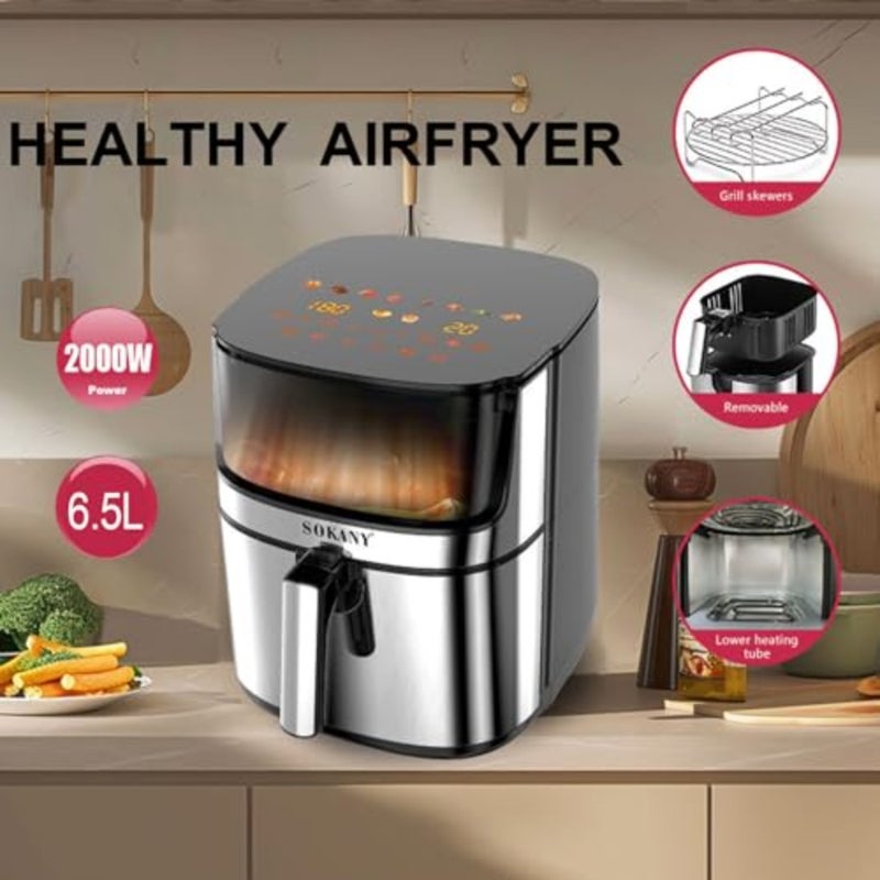 Kitchen use, stainless steel body, black color, rapid air technology for up to 80 less fat cooking - Image 4