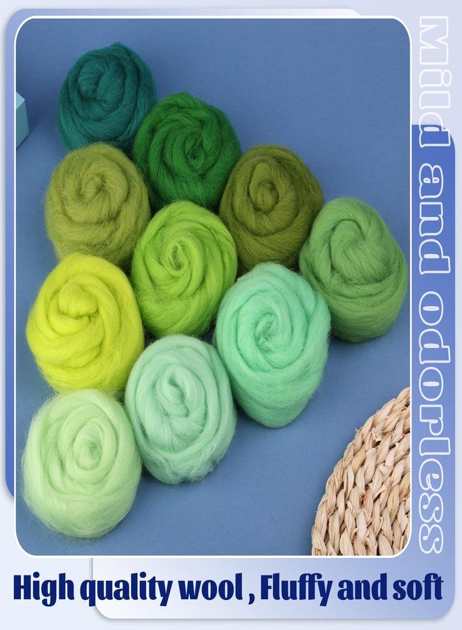 Mayboos 10 Colors Fiber Wool, Fiber Wool Yarn Roving, Spinning Wool Roving for Needle Felting, DIY Hand Spinning 10g/Color (Cool Colors) - Image 3