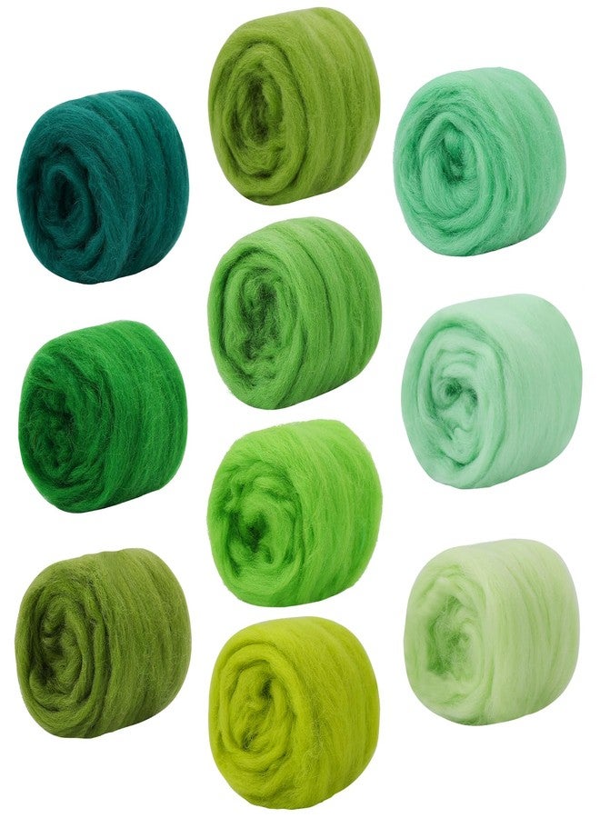 Mayboos 10 Colors Fiber Wool, Fiber Wool Yarn Roving, Spinning Wool Roving for Needle Felting, DIY Hand Spinning 10g/Color (Cool Colors) - Image 1