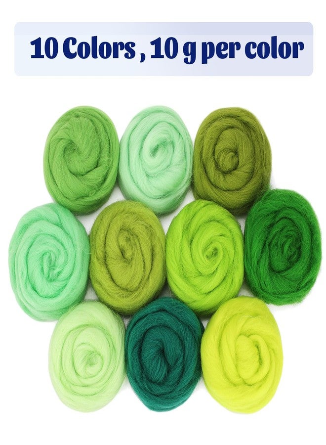 Mayboos 10 Colors Fiber Wool, Fiber Wool Yarn Roving, Spinning Wool Roving for Needle Felting, DIY Hand Spinning 10g/Color (Cool Colors) - Image 2